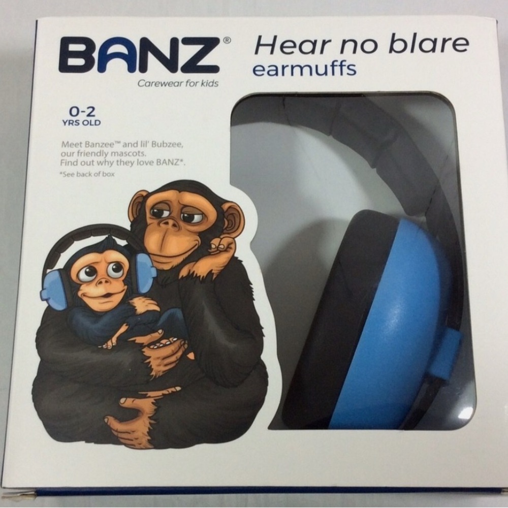 Baby BANZ Hear No Blare Earmuffs Infant Hearing Ear Protection 0-2 Years Blue